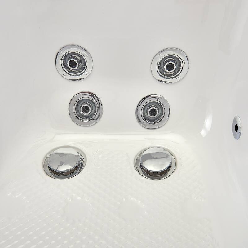 Ella Wheelchair Transfer 60 Acrylic Hydro Massage Walk-In Bathtub & Outward Swing Door, 5 Piece Fast Fill Faucet, 2" Dual Drain