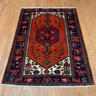 HERAT ORIENTAL Hand-knotted Hamadan Wool Rug - 4'7 x 7'7 - Bed Bath ...