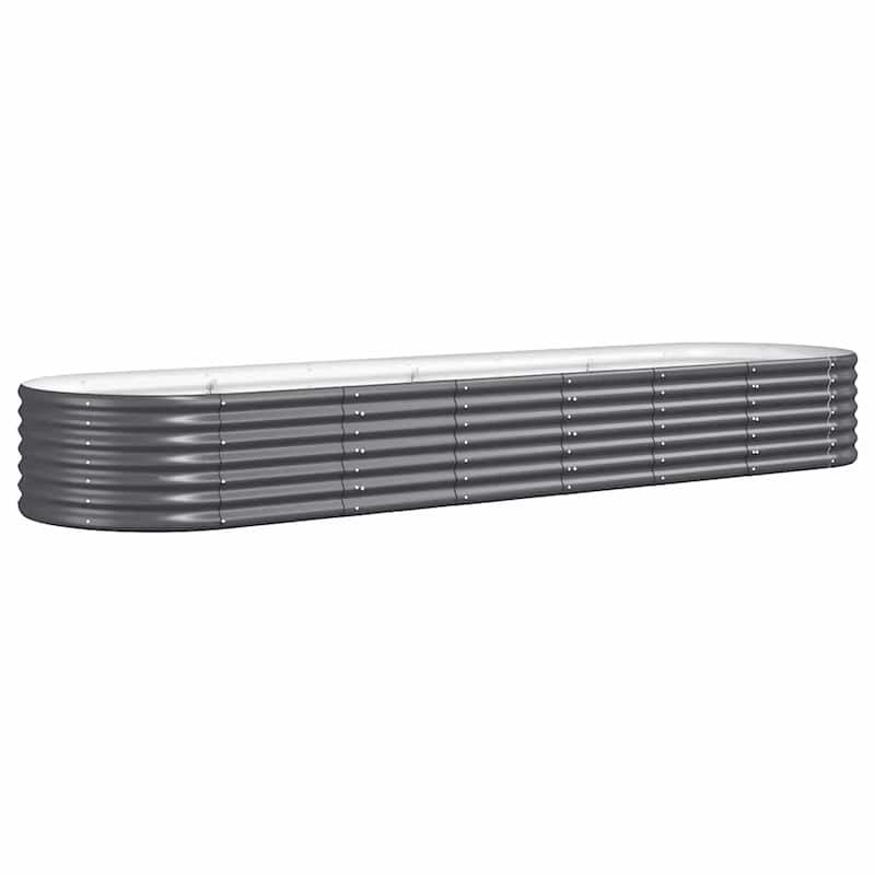 vidaXL Raised Garden Bed Raised Flower Bed Galvanized Steel Outdoor Planter
