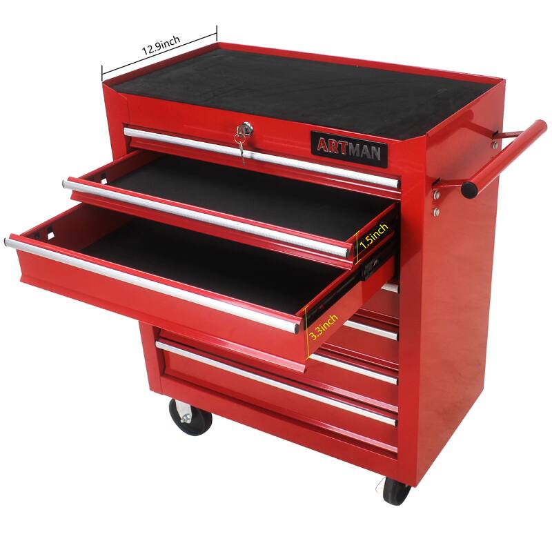 7 Drawers Multifunctional Tool Cart With Wheels, Workshop tool trolley