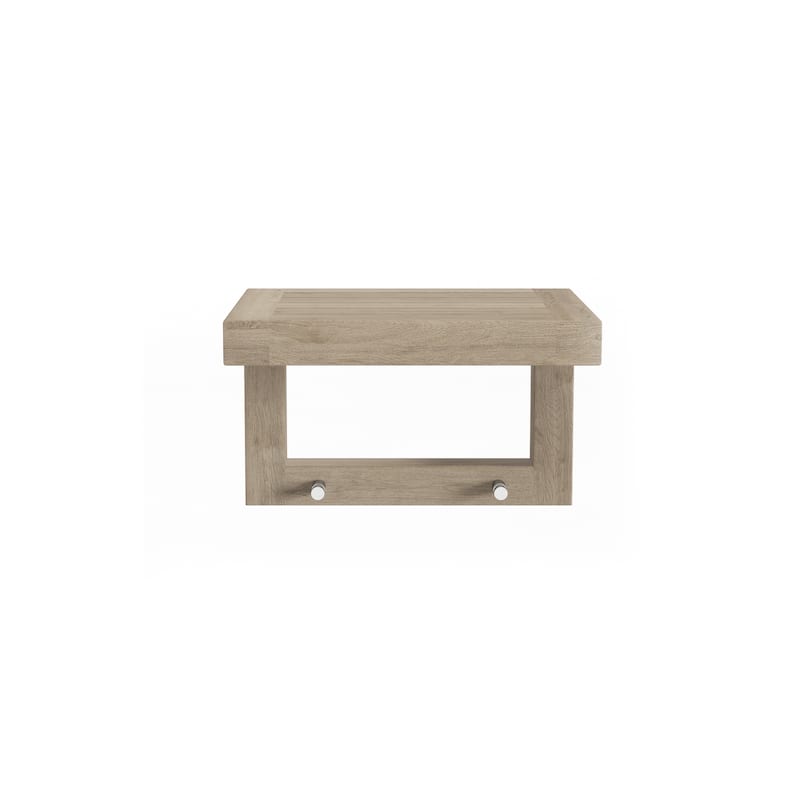 Moa Teak Wall Shelf with Hooks