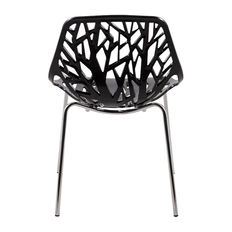 Stackable Dining Chair with Chrome Legs Side Chair (Set of 4) for Indoor and Outdoor