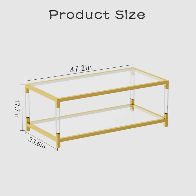 Modern Minimalist Style Gold Metal Frame With Acrylic Leg Coffee Table