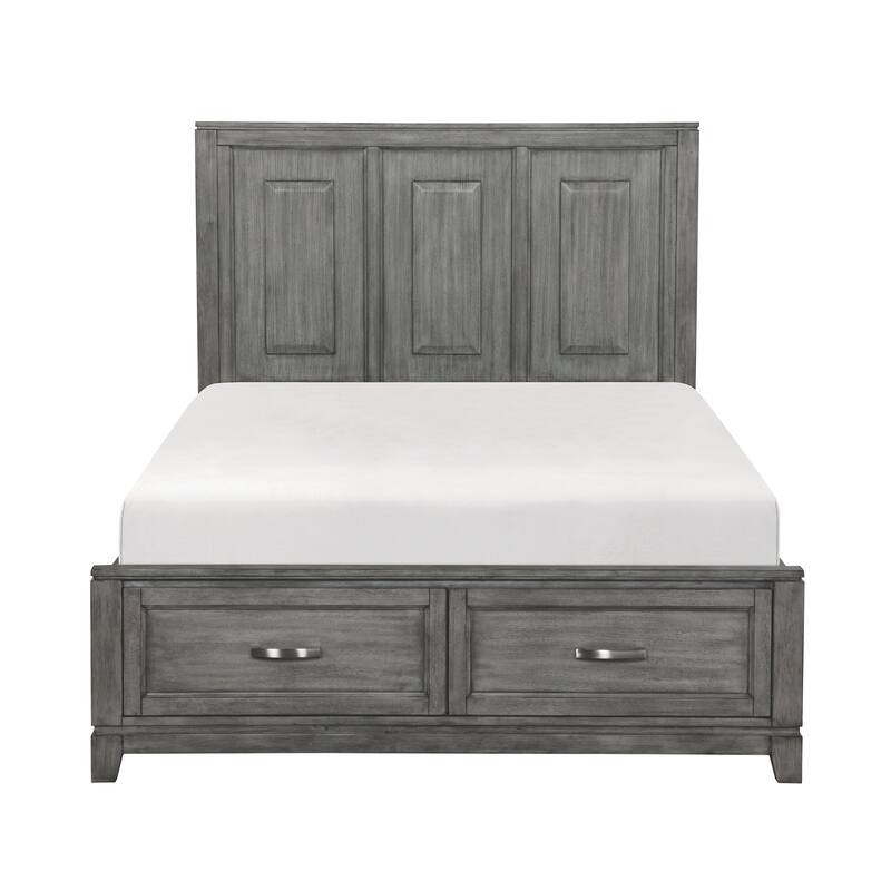 Queen Size Wood Platform Bed with Storage Drawers and Headboard