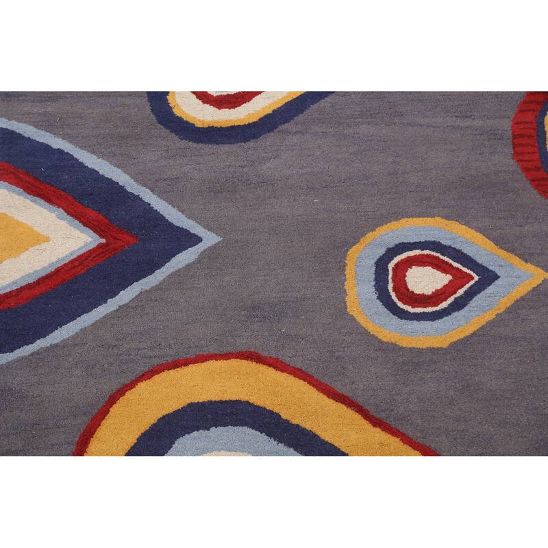 Contemporary Oriental Wool Area Rug Hand-tufted Decorative Carpet - 5'0" x 8'0"