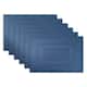 Design Imports Silver Doubleframe Kitchen Placemat Set (Set of 6) - Bordered Nautical Blue - Rectangle