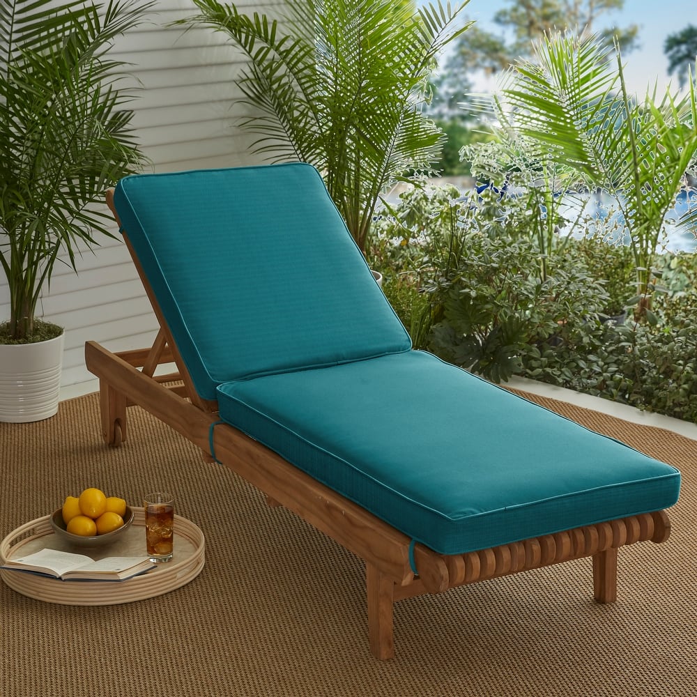 Sunbrella Peacock Blue Indoor/ Outdoor Hinged Cushion - Corded