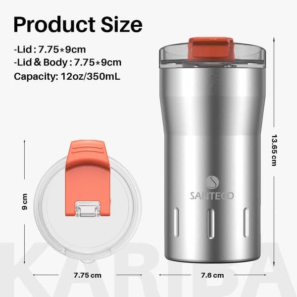 12 oz Travel Coffee Mug, Insulated Coffee Cups with Flip Lid - On Sale -  Bed Bath & Beyond - 42699317