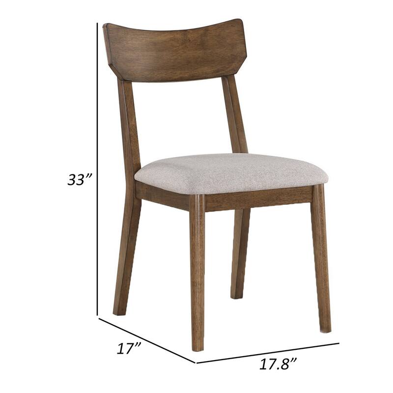 Summit 18 Inch Side Chair Set of 4, Wood Frame, Upholstery, Brown, Gray