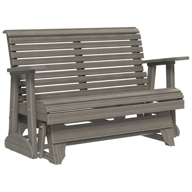Poly Lumber Plain Rollback Patio Glider - 4' - Coastal Gray Woodgrain