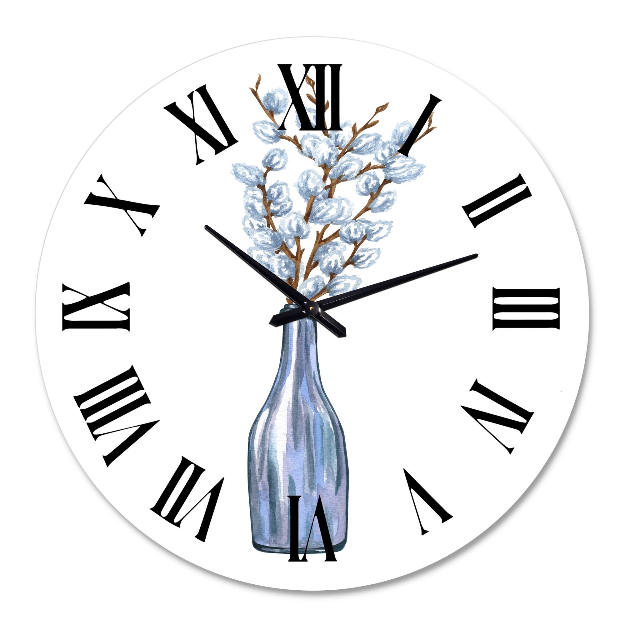 Designart 'Bunch of Willow Twigs II' Farmhouse wall clock Bed Bath