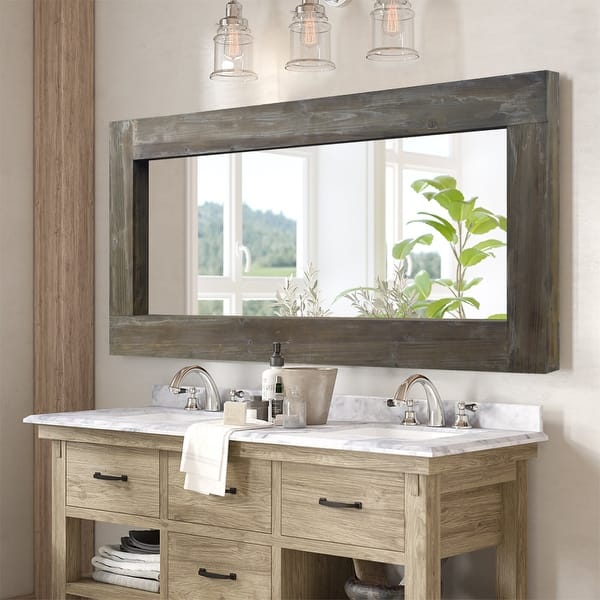 Rustic Wood Freestanding Full-length Floor Mirror