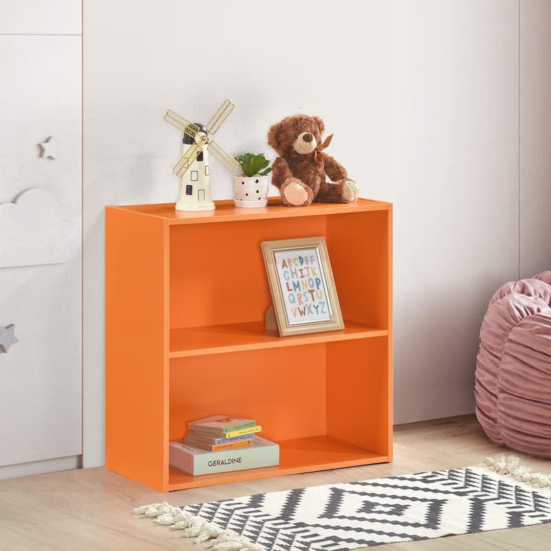Orange Rotation Bookcase George Contemporary 2-Tier Laminated Wood Bookcase - Overstock - 43450783