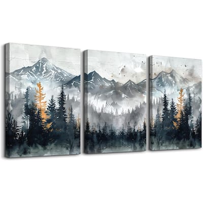 Mountain Landscape Wall Pictures Foggy Forest Vintage Paintings