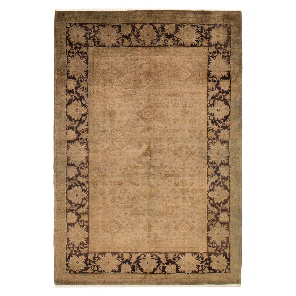 ECARPETGALLERY Hand-knotted Vibrance Khaki, Olive Wool Rug - 5'11 x 8'8