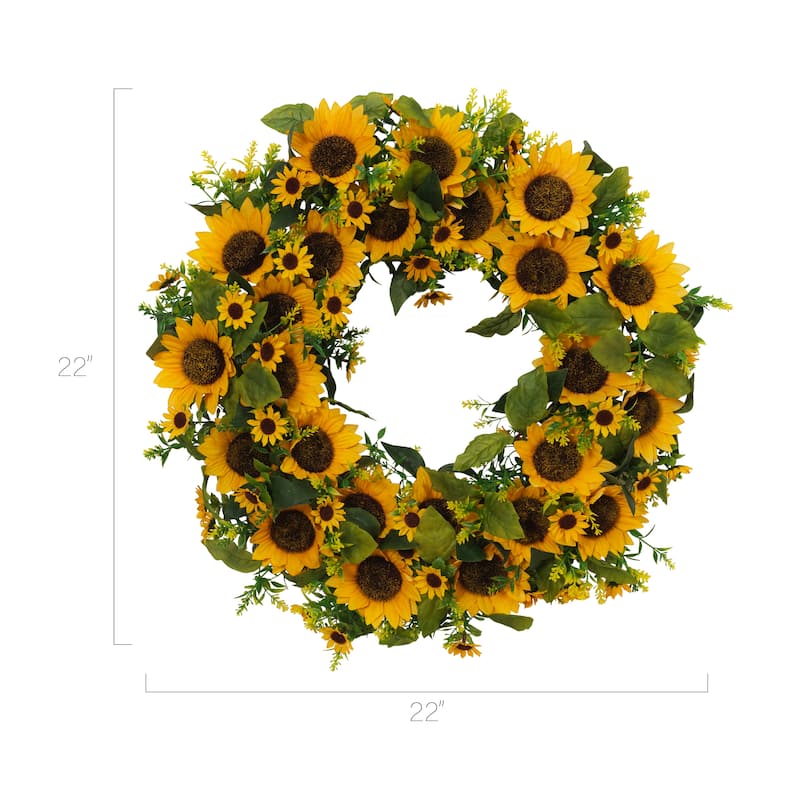 22 in. Sunflower Wreath
