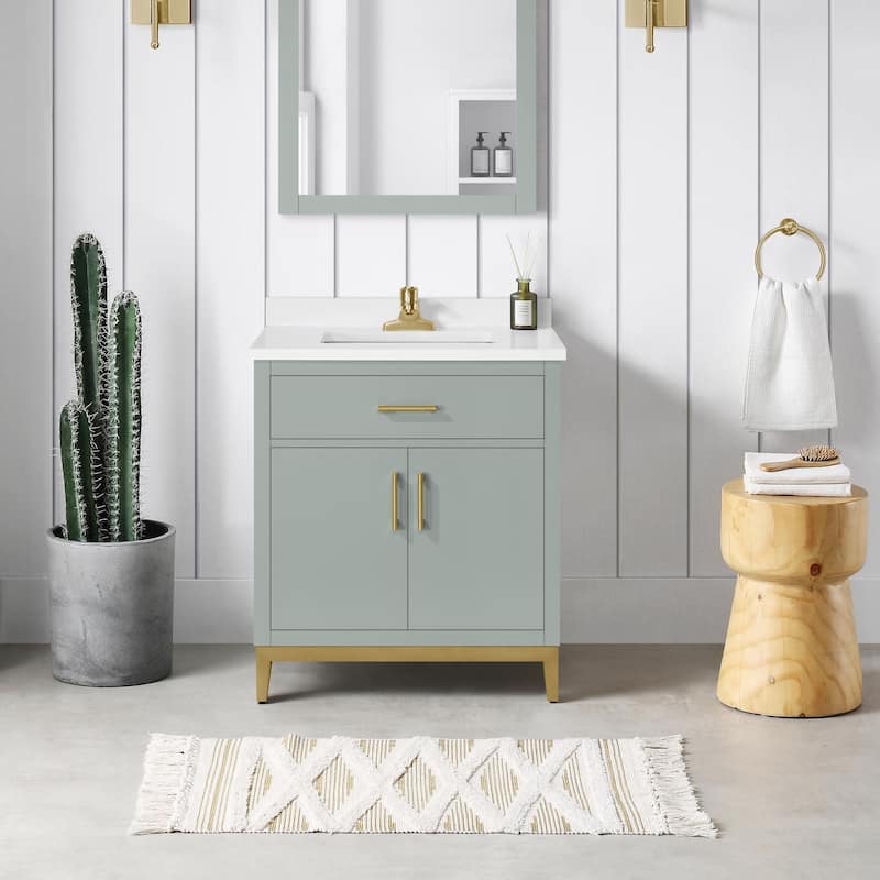Ove Decors 15VVA-LUDO30-YJ Diya 30" Free Standing Single Basin Vanity - Sage Green