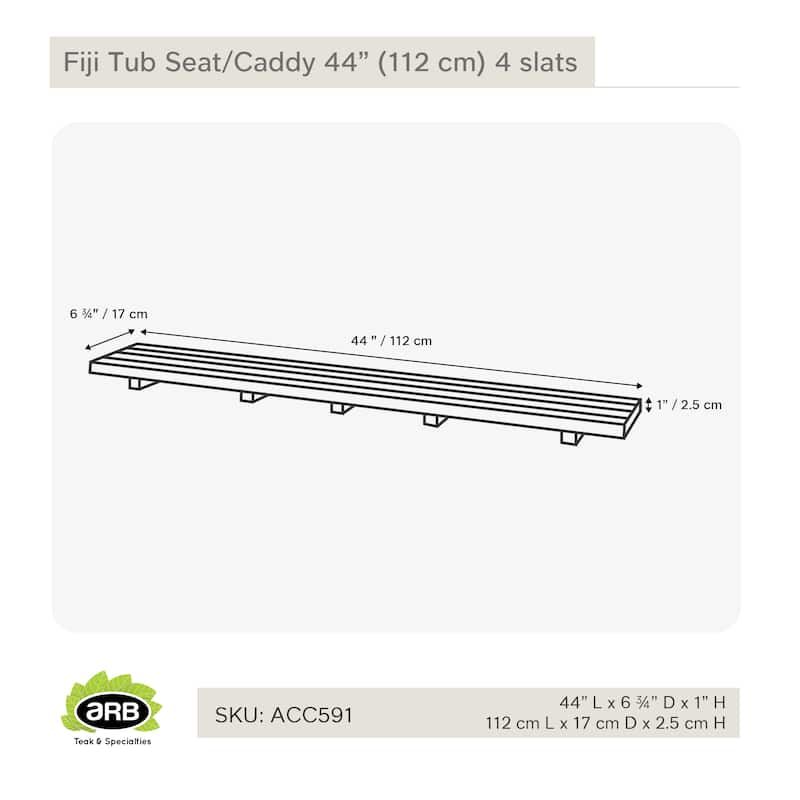 Teak Tub Seat/Caddy Fiji 44" (112 cm) 4 slats