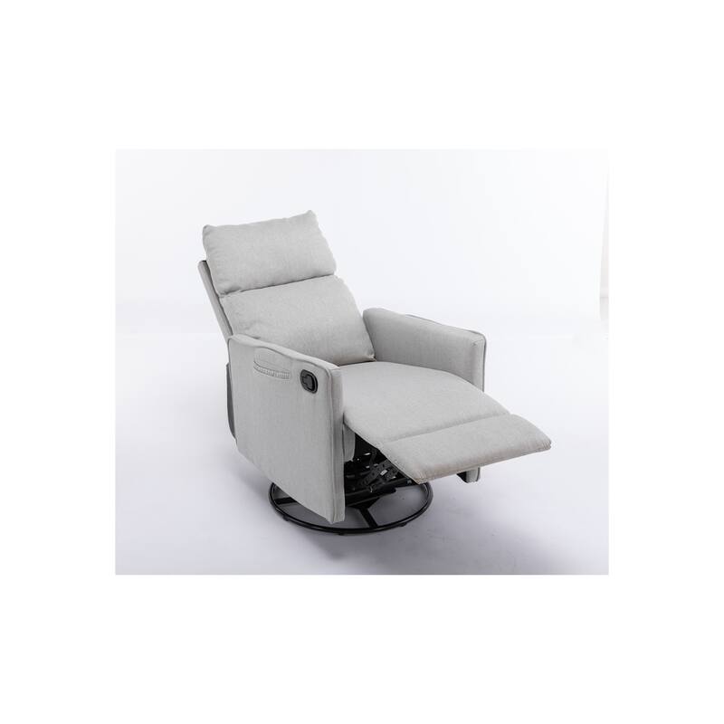Cotton Linen Fabric Swivel Rocking Chair