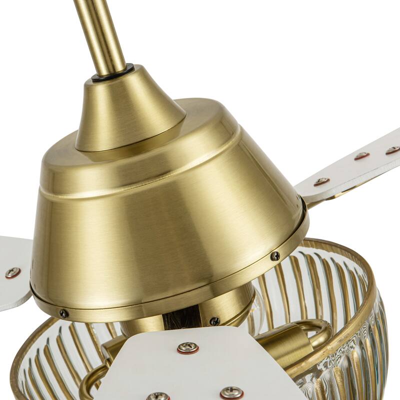 Gable River of Goods 3-blade 42-inch Modern Indoor Ceiling Fan with Hand-Painted Glass Shade and Remote Control