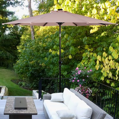 Patio Market 10-foot Solar Powered LED Light Umbrella