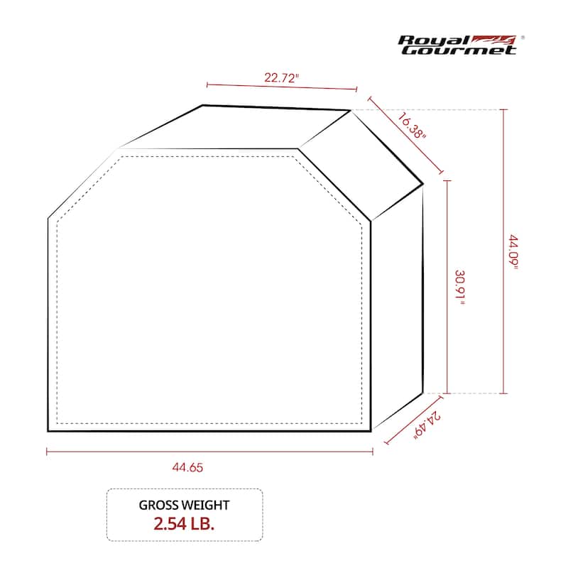 45" Grill Cover, Durable Oxford Polyester Cover, Water Resistant, Black
