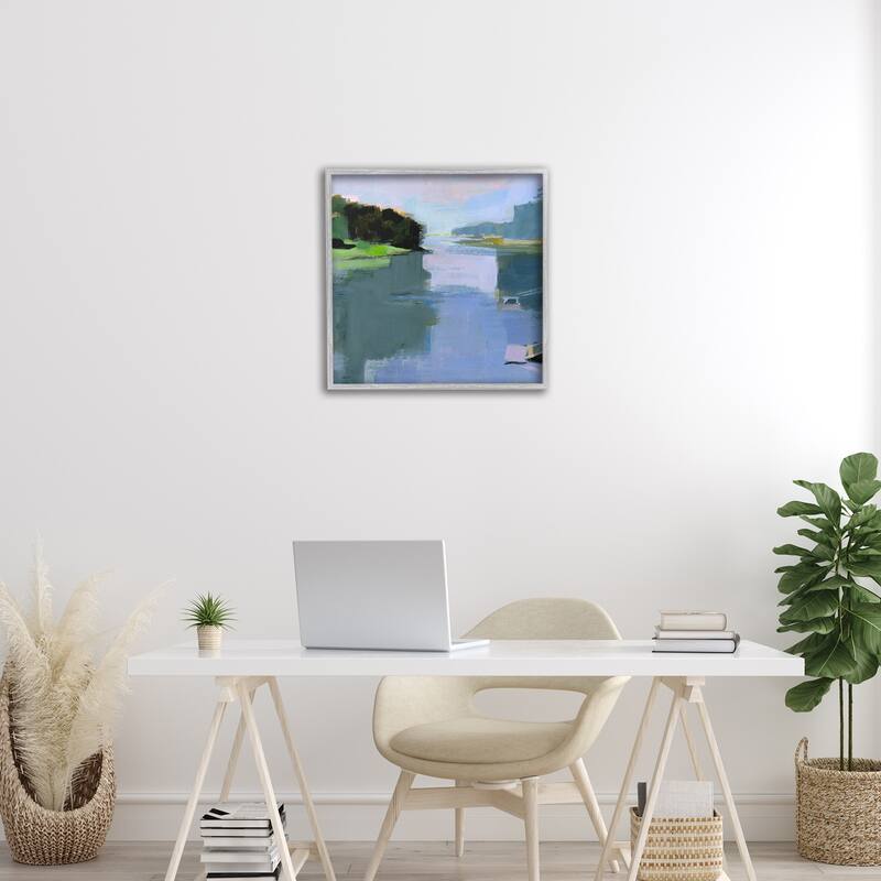 Stupell Water Reflection Abstract Framed Giclee Art Design By Kathleen Robbins