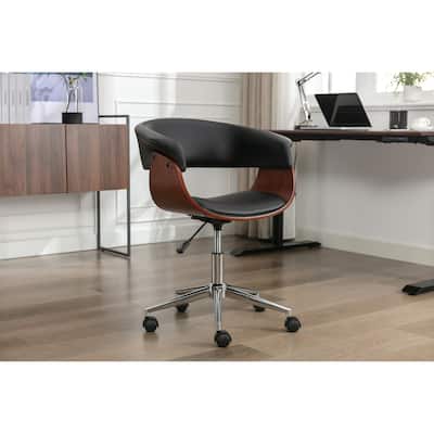 Carson Carrington Sauoarkrokur Faux Leather Office Chair with Chrome Base