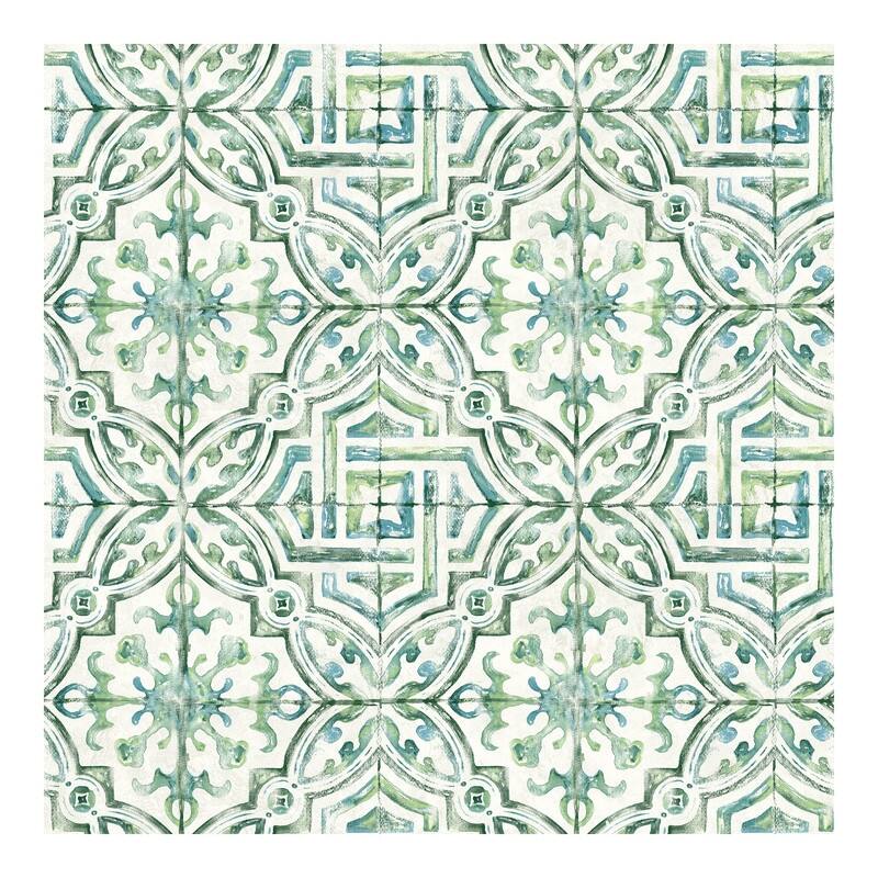 Chesapeake Sonoma Green Beach Tile Wallpaper - 20.5 x 396 x 0.025