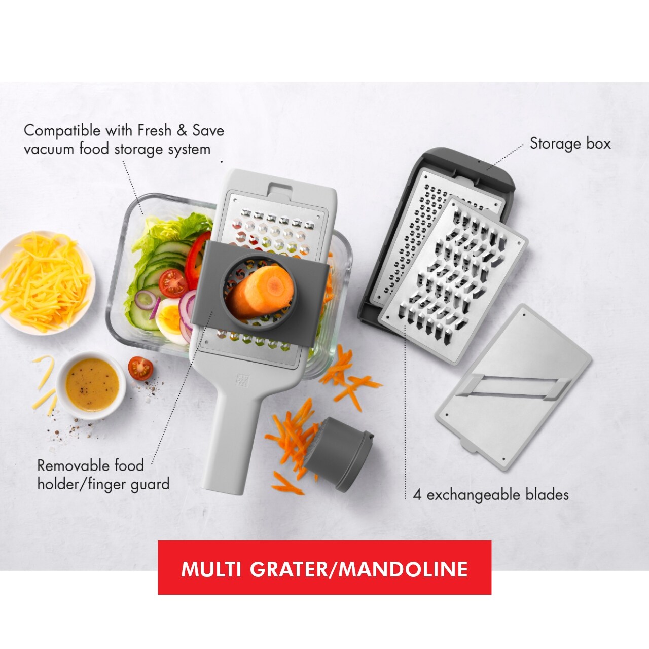 Microplane Elite 5-in-1 Box Grater Holds 2.5 Cups, Non-Slip Grip