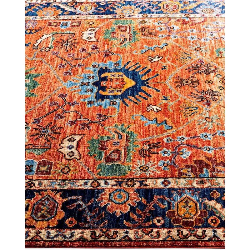 Serapi One-of-a-Kind Hand-Knotted Area Rug - Orange, 4' 1" x 6' 2" - 4' 1" x 6' 2"