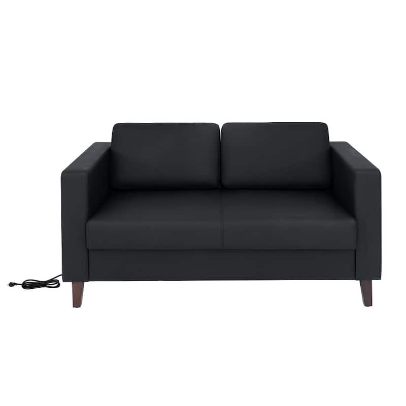Commercial Lobby Loveseat with 2 Outlets/1 USB/1 USB-C Ports - 56.5"W x 31.25"D x 32.5"H