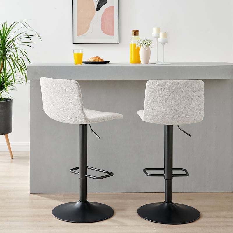 NPD Furniture Bruce Chenille Gaslift Bar Stool (Set of 2)