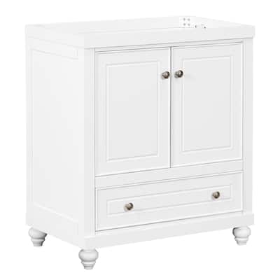 30" Bathroom Vanity without Sink, Base Only, Cabinet with Doors and Drawer, Solid Frame and MDF Board