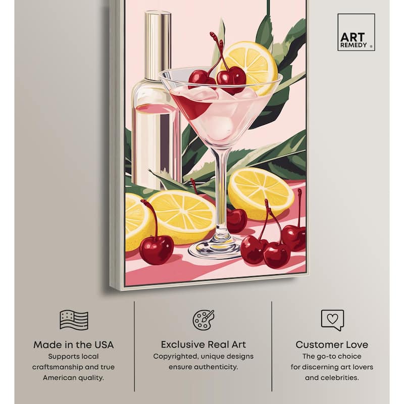 Cherry Lemon Drink Canvas by Art Remedy