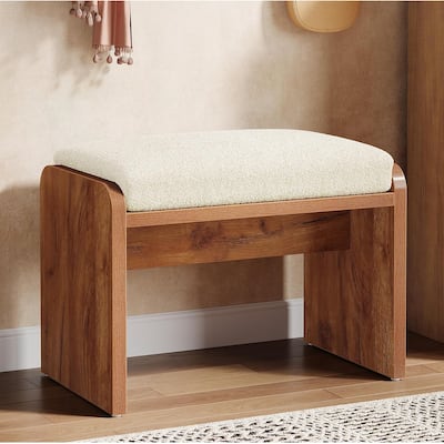 Entryway Bench, Upholstered Shoe Stool with Removable Cushion