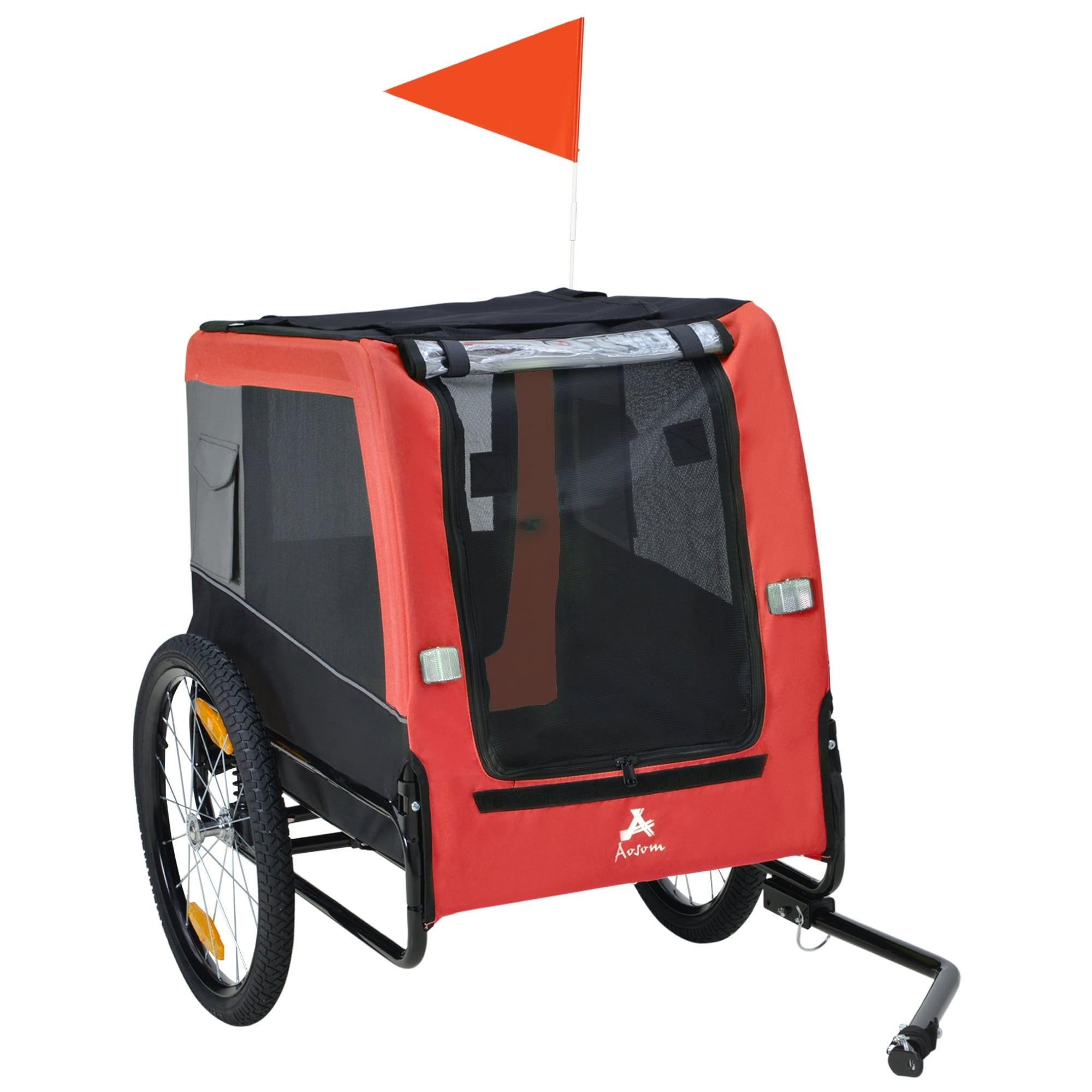 Aosom Dog Bike Trailer with Suspension System Hitch for Medium Dogs Pet Wagon Dog Trailer for Bicycle with Storage Pocket Bed Bath Beyond 38052277