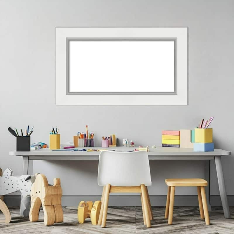 Amanti Art Eva Black Silver Framed Dry Erase Magnetic Board