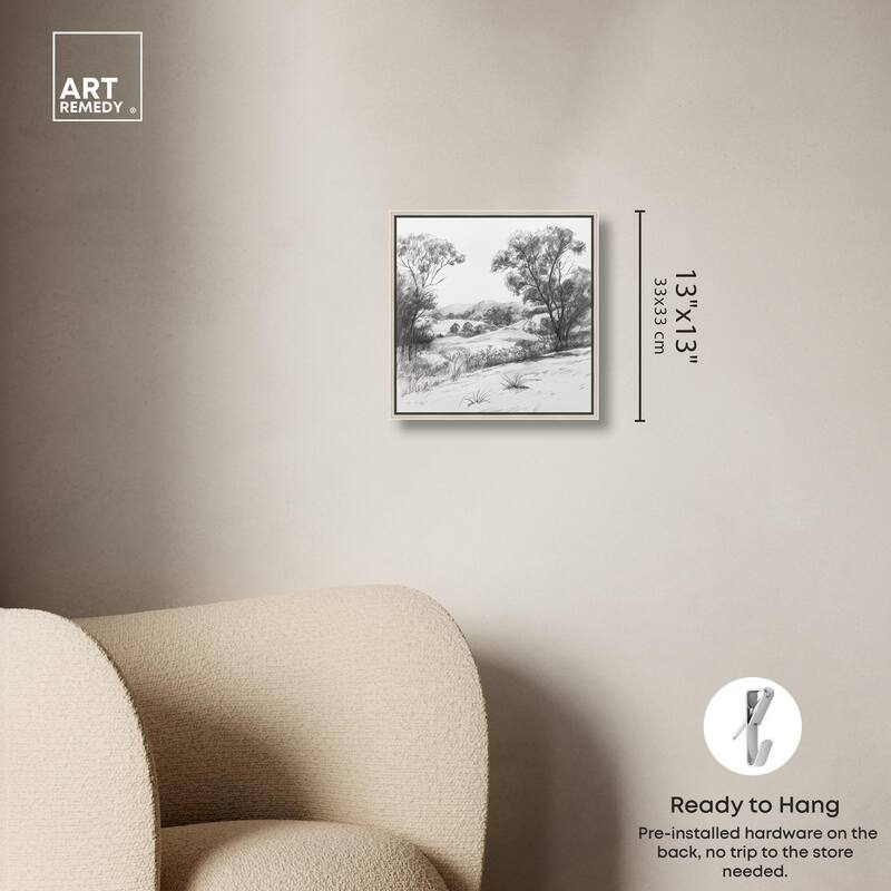 Charcoal Countryside Canvas by Art Remedy