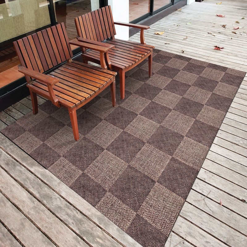 Foss Floors 6X8 Rustic Indoor/Outdoor Area Rug w/TPR