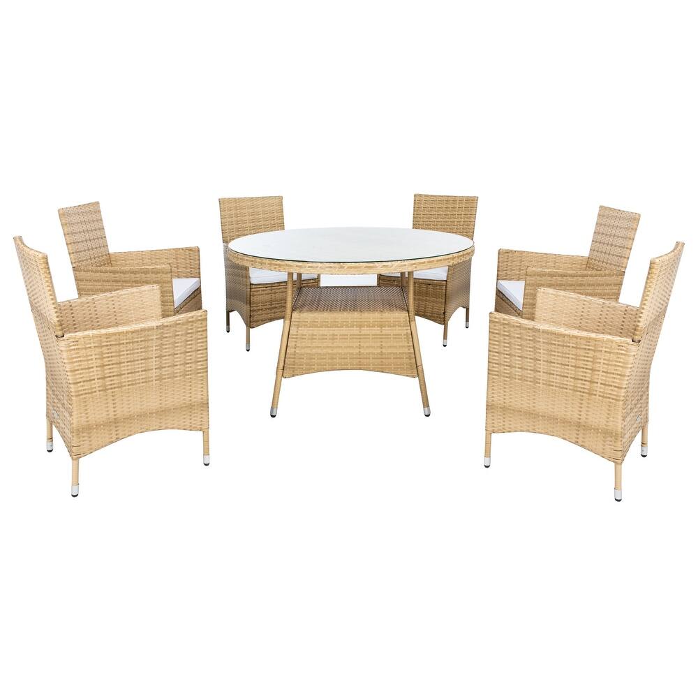 SAFAVIEH Outdoor Sambula 7-Piece Patio Dining Set - 47Wx47Dx29H