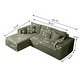 preview thumbnail 18 of 48, 102.76" Corduroy Cloudy L Shaped Sofa with Headrests