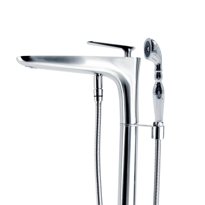 Pluto Triangle Head Tub Filler Faucet with Hand Shower