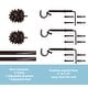 preview thumbnail 3 of 15, 3/4" Farmhouse Pinecone Curtain Rod Adjustable Designer Window Single Rod