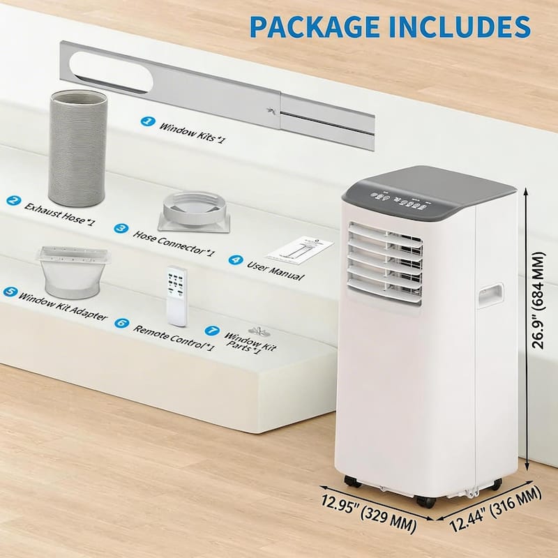 3-in-1 Air Conditioners, with Cooling, Fan, and Dehumidifier, 8000 BTU