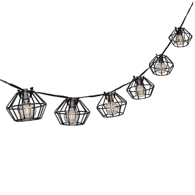 Novelty Lights G40 LED Outdoor Lantern Cafe String Lights with Metal Lampshades - Café