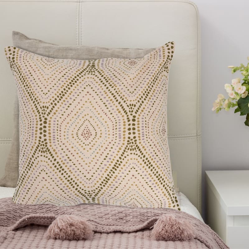Cotton Slub Pillow with Dot Print
