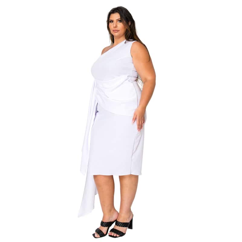 L I V D Plus Size Esme Front Draped Sash Dress