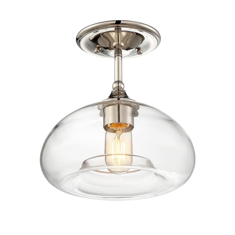 Bellevue Single Light 11" Wide Semi-Flush Ceiling Fixture