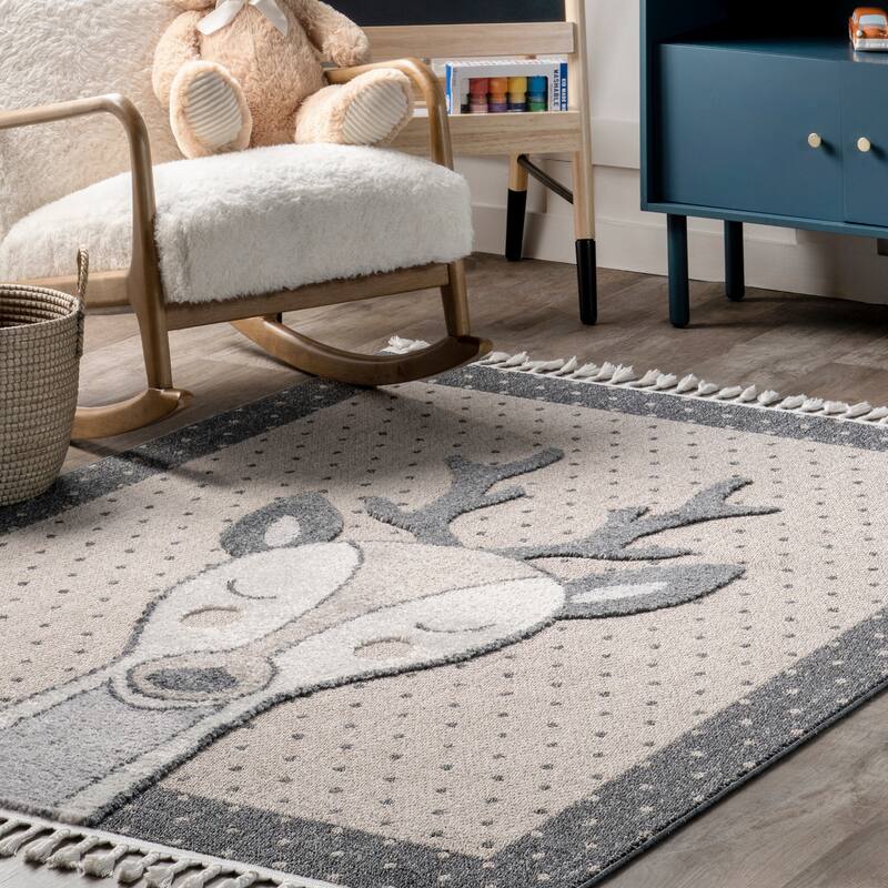 Nuloom Eleanor Deer Kids Tasseled Area Rug